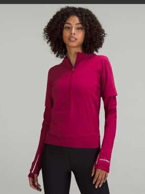 Lululemon Senseknit Composite running jacket pomegranate sz 8 shirt top workout